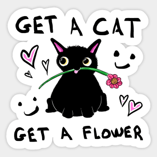 Get A Cat, Get A Flower Sticker